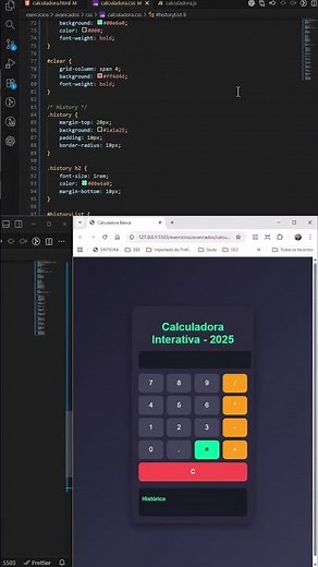 Criei uma CALCULADORA INTERATIVA com HTML, CSS e JavaScript 😱💻