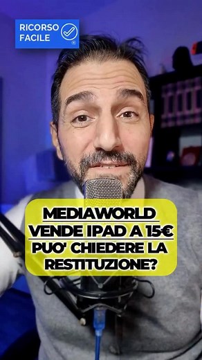 128K views · 5.6K reactions | iPad a 15 euro, ordine confermato e ritirato. Dopo undici giorni MediaWorld scrive: “Era un errore, va restituito o va pagata la differenza”. Ma può davvero pretenderlo? | Ricorso Facile | Facebook