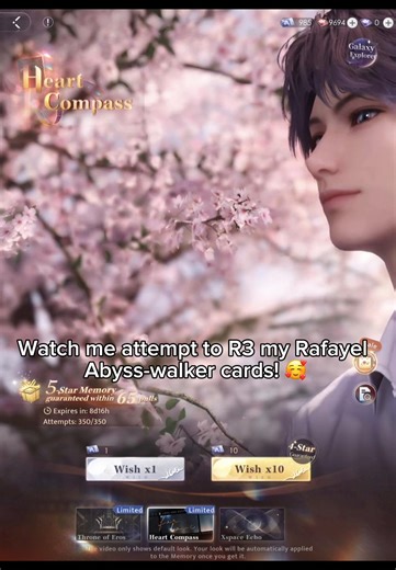 Now I have 600 blue tickets left 😓 should I just waste them on the standard banner? #loveanddeepspace #heartcompass #rafayel #lads #otomegame