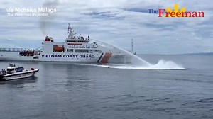 WATCH: The Philippine Coast Guard (PCG) and the Vietnam Coast Guard (VCG) fired their water cannons during a joint maritime firefighting simulation exercise held in Carcar Bay yesterday, October 10. | via Nicholas Jon Malaga #TheFreeman #Cebu | The Freeman