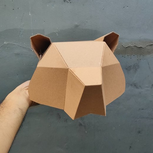 Simple Bear Hat Cardboard Template - DIY Helmet Craft Printable Pattern (scalable PDF) - Etsy