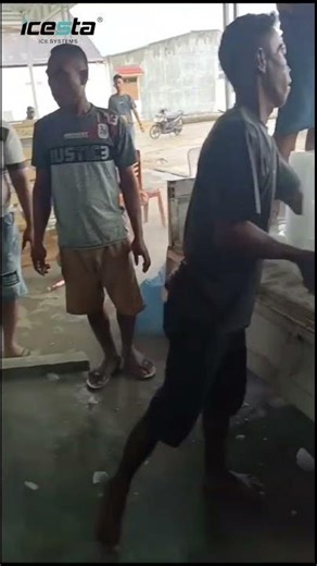 ❄️ icesta 10Ton Block Ice Machine in Action – Indonesia Customer Site