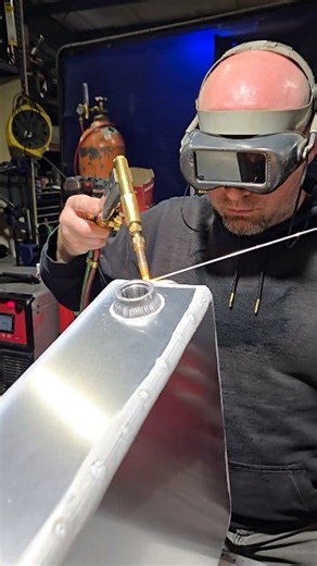 THE FLAME of oxy-hydrogen #welding. In the shop we use TIG, MIG, Resistance, and oxy-fuel welding. The only time we use the oxy-hydrogen process is with our #aluminum fuel/oil tanks. Experientially we've found it produces a more elastic #weld. #madeinindiana #madeinusa | McKinney Corp