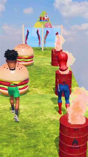 GTA V spider man Queen Run Challenge! #1
