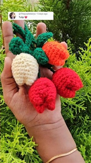 Crochet Tulip#Little Grid Family#
