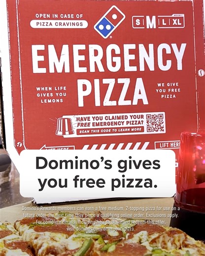 1.2K reactions · 65 shares | When life gives you lemons , Domino’s gives you FREE Emergency Pizza ! Order now at dominos.com | Domino's Pizza | Facebook