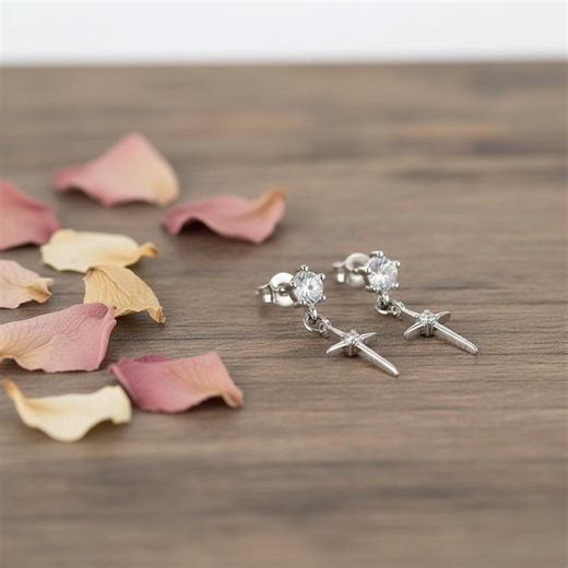 Silver Plated Cross Earrings for Women Men, Crystal Stud Earrings, Minimal Elegant Unisex Jewelry Gift - Etsy