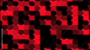 A symmetrical pattern of red squares in varying shades arranged in a grid, showcasing a harmonious blend of light and dark tones