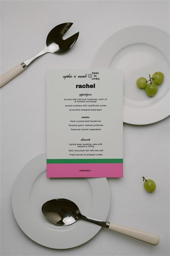 Wedding Menu Template Editable Canva Menu Card Minimal Place Setting Dinner Party Menu Printable Reception Menu Modern Design - Etsy