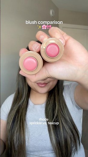Sprinkle🎀 vs. Teacup☕️ #makeup #makeuptutorial #springmakeup #blush #blushbattle #rhode #rhodeskin