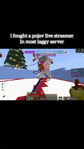 I fought a pojav media rank live streamer @CraftingGodGame #minecraft #pvp #minecraftjava #nethpot