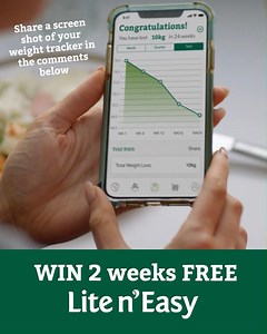 Have you downloaded the Lite n’ Easy Jump Start app yet? As well as being a simple way to keep track of your menu, it also includes a personal weight loss tracker with tips and motivation to help keep you on track and achieving your goals. If you are already using the app, show us your progress and you could win 2 weeks free Lite n’ Easy to help keep that wind in your sails. Enter by commenting on this post with a picture of your tracking in the Lite n’ Easy app before Sunday, February 13th. Win