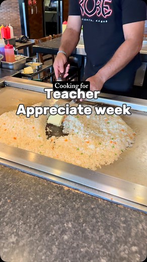 We were honored to cook lunch for Maize South Elementary. Thankful for all the teachers and staff for what they are able to do everyday ❤️. Hopefully they love the rice as much as we do | Kobe Japanese Steakhouse