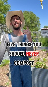 5 things you should NEVER compost ❌🚮🪱 🥩 🥛Meat, bones and dairy products will stink up your pile, attract pests and more importantly throw off the balance of your compost 💩Number two from pets and people is generally considered unsafe for composting. But you can whiz all over it 💦 🦠 Diseased plants with mildew or blight aren’t going to die in your compost pile, they’ll just spread more disease 🍕 Greasy foods like pizza contain a lot of oil which coats your compost material and slows down 