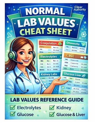 Normal Lab Values Cheat Sheet | Nursing & NCLEX Study Guide - Etsy Canada