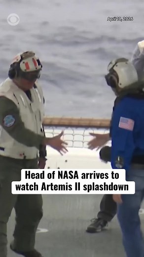 NASA Administrator Jared Isaacman boarded the USS John P. Murtha ahead of Artemis II's splashdown in the Pacific Ocean Friday evening. The astronauts who traveled the farthest into space than any other humans are expected to return to Earth at 8:07 p.m. ET. #nasa #artemis #moon #mission #splashdown