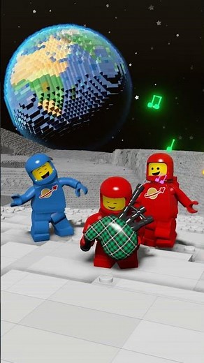 LEGO Worlds - Playing the Bagpipes on the Beautiful LEGO Space / Moon [The Classic Space Pack DLC]