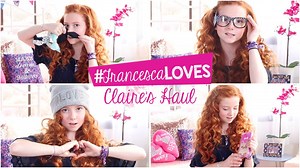 Check out all of Francesca Capaldi's favorite items from the new Claire's Spring Collections after her latest shopping spree in this haul video ! Items Mentioned: Ear Hair Tie Set - http://po.st/dGAuaq Dog and Bone Phone Case - http://po.st/KU253k French Fries Lip Gloss - http://po.st/3UhZKR Best Friends Floral Necklaces - http://po.st/2JYgEp Floral LockBox - http://po.st/gd4X03 Polka Dot Glasses - http://po.st/PXOU2S Floral Tumbler - http://po.st/xTuUJh Dreamer Diary - http://po.st/N6yxAe Flora
