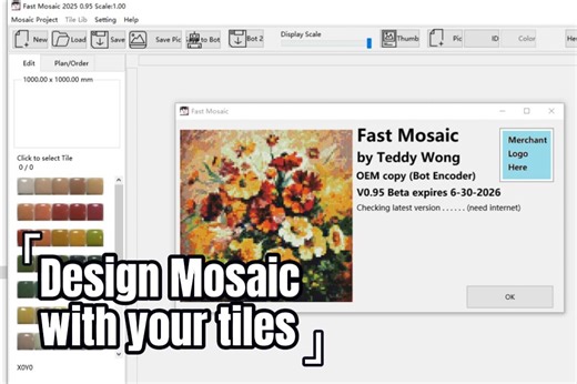 Design mosaics with custom tiles