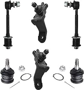 Detroit Axle - Front 6pc Suspension Kit for 96-02 Toyota 4Runner, 00-02 Tundra, 4 Upper Lower Ball Joints 2 Sway Bars 1996 1997 1998 1999 2000 2001 2002 Replacement