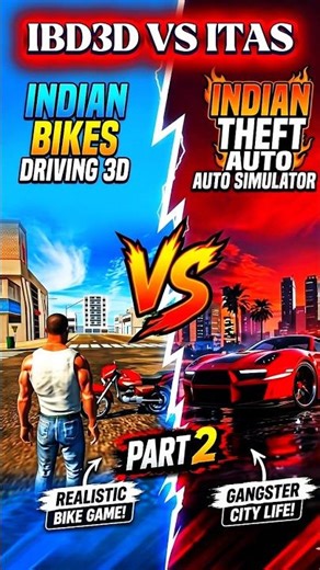 Indian Bikes Driving 3d Vs Indian Theft Auto Simulator Part 2 🔥#shorts #indianbikedriving3d #gta