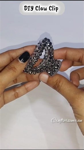 ✨ DIY Kundan Claw Clip🖤 #diy #craftersimran #kundanjewellery #hairaccessories #virashorts #clawclip