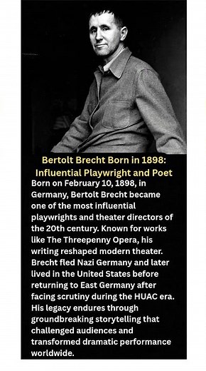 Bertolt Brecht Born in 1898: Influential Playwright and Poet#shorts