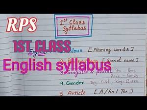 1st Class: English Syllabus 2025--26 Session 📝 1st class English grammar syllabus
