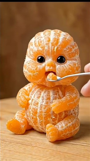 Feeding the Cutest Tiny Orange Baby! Food Art Comes to Life#FruitArt#FoodCarving#Mandarin Baby