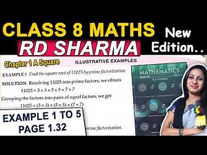 Class 8 Maths Rd Sharma Solutions | Page 1.32 Example 1 to 5 | Chapter 1 A Square