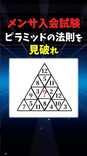 メンサ試験「ピラミッド」#数学 #ゲーム