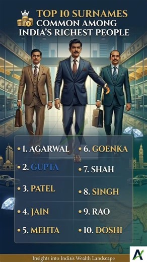 10 most common surnames among India's richest people
