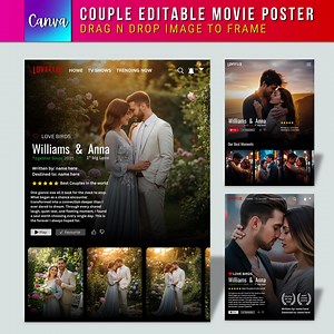 10 affiches de film pour couple, modèle modifiable sur toile, lot d'affiches d'anniversaire, Saint-Valentin, cadeau pour les Couples - Etsy France