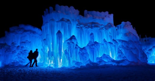 Why are the New Hampshire Ice Castles so blue?