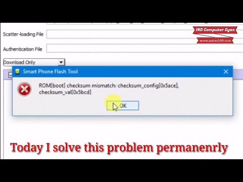 Flash tool error Rom[boot]Checksum mismatch: checksum_config checksum_val