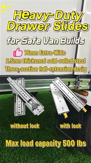 Ultra Heavy-Duty Drawer Slides for Safe Van Builds.
