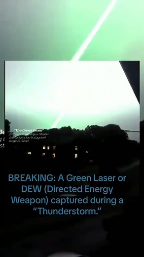 Green Laser Captured During Thunderstorm Incident