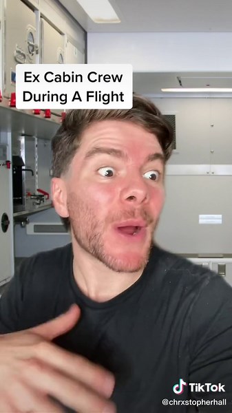 Ex Cabin Crew Stretching Legs During a Flight