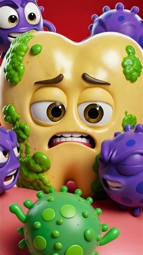 Uh-oh! Yellow Tooth doesn't want to brush and clean!