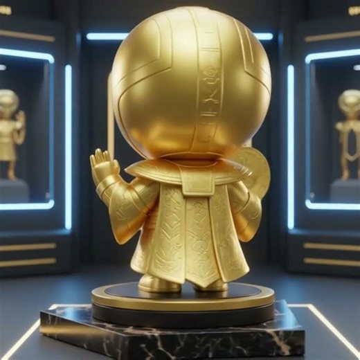 Extraterrestrial Deity in Gold Bitcoin