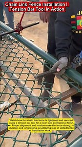Chain Link Fence Installation | Tension Bar Tool in Action