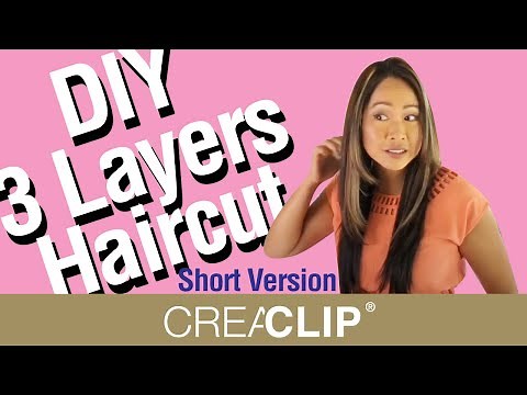 DIY 3 Layers Haircut short version! CreaClip layering technique.