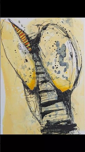 Ordinary Scribbles to a Creative Abstract Sketch #artshorts #dailypainting