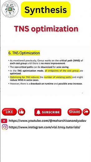 TNS Optimization in Cadence Genus | Timing Optimization Techniques | VLSI Synthesis Tutorial