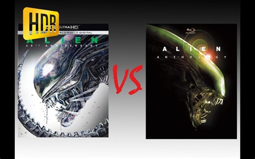 【画质对比】《异形》40周年纪念版4K碟HDR vs 异形系列合集碟蓝光1080P