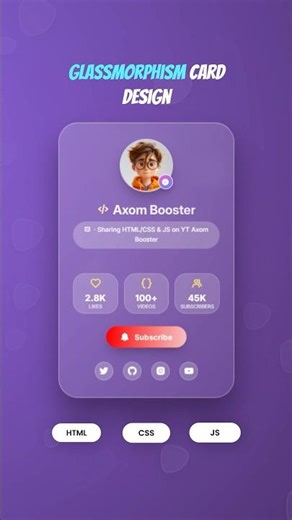Card Design using html css and js 🔥 #shorts #youtubeshorts #viralshorts #coding