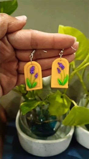 Cute Polymer Clay earrings ☺️ /Clay Craft /Clay art 🎨🎭 / Easy Polymer Clay earrings #diy #shorts #yt
