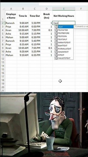 how to calculate working hours in excel