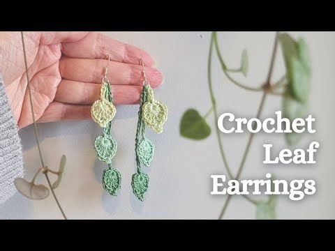 🧶 I crocheted a pair of leaf earrings 🍃 (free pattern & tutorial)