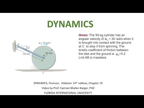 DYNAMICS, Example 19.4.6 Principle of linear angular momentum